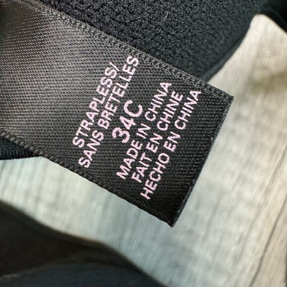 Victoria's Secret Black Strapless Underwire Push Up Bra Size 34C - Picture 7 of 8